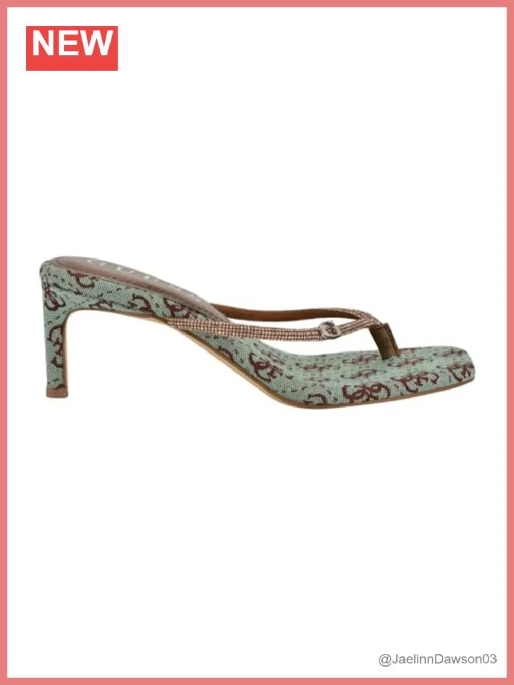 GUESS Mayan Square Open Toe Heeled Sandals Cushioned Footbed Synthetic 2.5